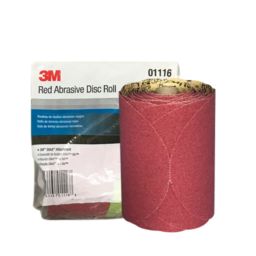 3M. Red Abrasive Disc Roll 01116. 6"