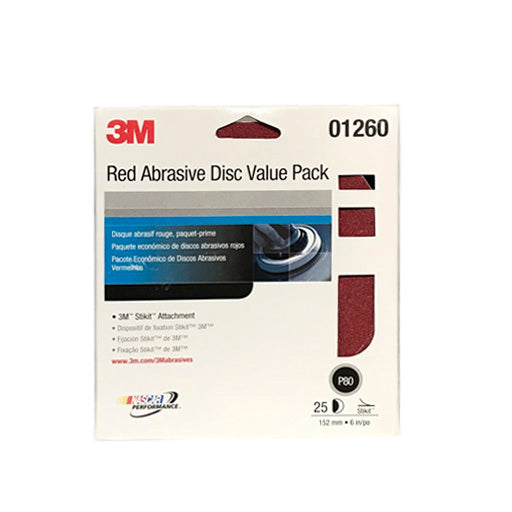 3M. 01260 Red Abrasive Disc Value Pack. 6"